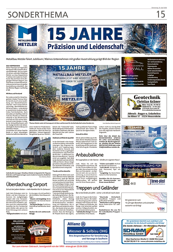 Zeitungsartikel veröffentlicht am 23.04.2026 Zeitungsartikel veröffentlicht am 23.04.2026
